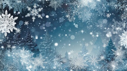 Fototapeta na wymiar winter snowflakes background with generative ai