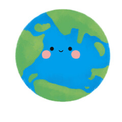 Earth with happy face