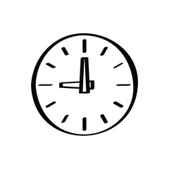 Clock hand-drawn vector icon