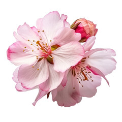 pink blossom isolated on transparent background cutout