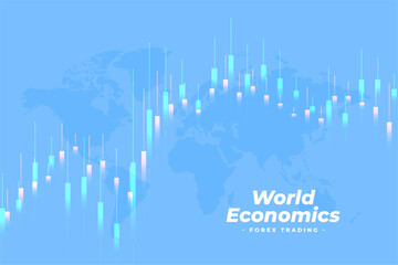 world economic chart background for forex finance concept