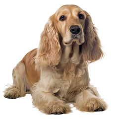english cocker spaniel isolated on transparent background cutout