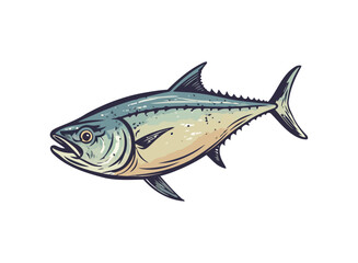 vector illustration fish on white backdrop