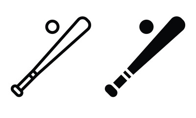 Baseball icon with outline and glyph style.