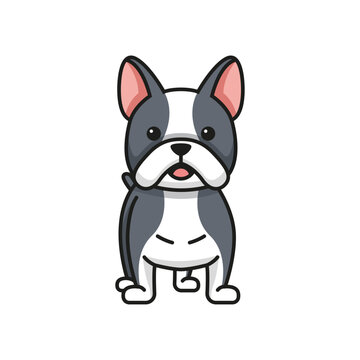 cute french bulldog mascot character vector illustration design.