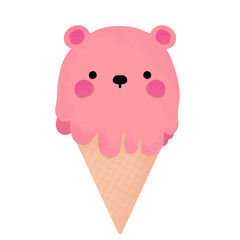 Bear Ice cream pink