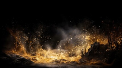 fire in the night HD 8K wallpaper Stock Photographic Image