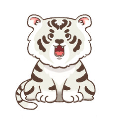 Sitting white tiger