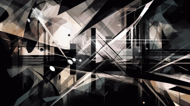 black and white abstract background HD 8K wallpaper Stock Photographic Image