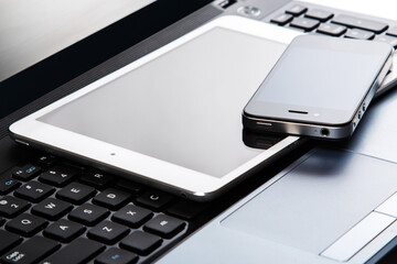 Laptop, tablet and smartphone