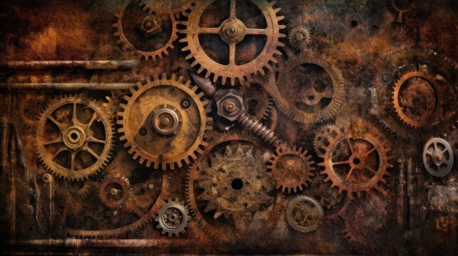 old clock mechanism HD 8K wallpaper Stock Photographic Image