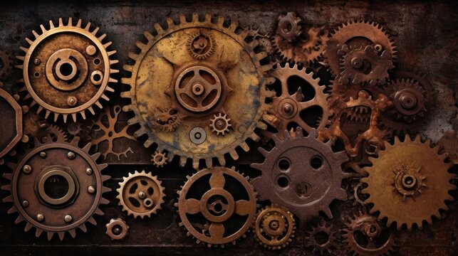 background of gears HD 8K wallpaper Stock Photographic Image