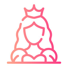 princess Line Gradient Icon