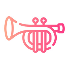 trumpet Line Gradient Icon