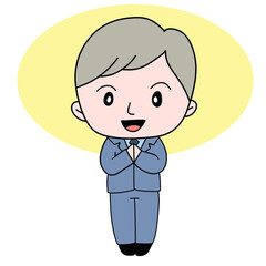 Thank you business man, business smile and pray