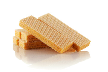 Waffles with filling on a white background.