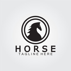 Fototapeta premium Black horse head silhouette logo vector illustration