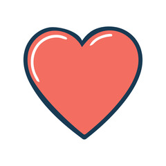 Romantic heart love icon isolated