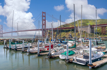 Fototapeta na wymiar Golden Gate Bridge over San Francisco Bay