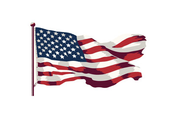 USA flag vector illustration American flag png on transparent background