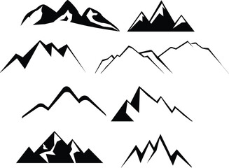 mountains icon. volcano sign. summit symbol. peak logo. mountain logo. flat style.