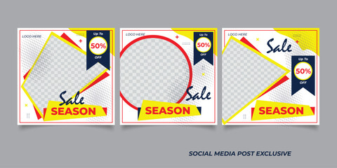 vector mega sale social media posts with promotion