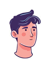 Smiling cartoon boy in cheerful illustration