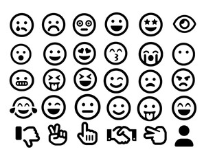 Set of Emoticons. Set of Emoji. Emoticon icons. Emoticon flat design. Emoticon collection. Isolated vector illustration