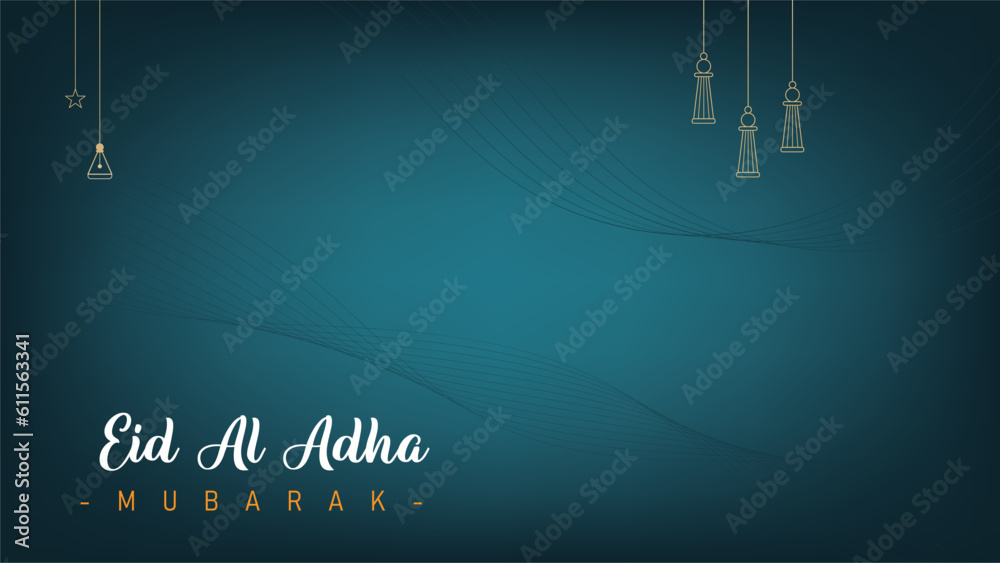 Wall mural Minimalist template design poster banner background for Eid al-Adha celebration of Muslims