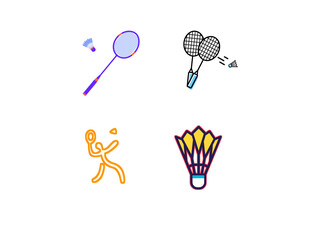 Badminton bat for hitting shuttlecocks in indoor sports png format