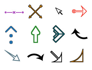 Arrow symbol icons design and logo art png format