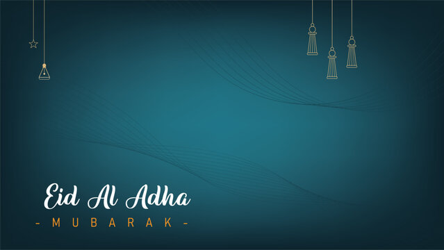 Minimalist template design poster banner background for Eid al-Adha celebration of Muslims