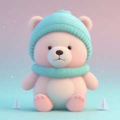 cute teddy bear pastel color