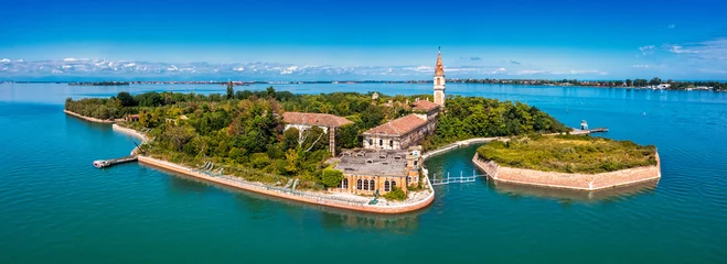 Foto op Canvas Aerial view of the plagued ghost island of Poveglia in Venice © Codrin