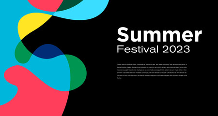 Fototapeta na wymiar Vector Colorful Liquid Abstract Background for Summer Festival 2023
