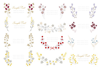 くすみカラー ボタニカル 枠 囲みセット © fukusuke