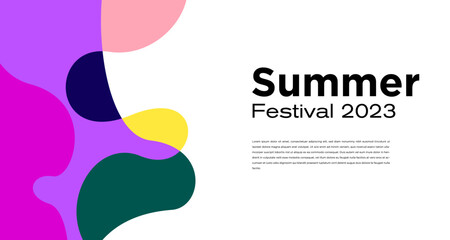 Vector Colorful Liquid Abstract Background for Summer Festival 2023