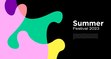 Vector Colorful Liquid Abstract Background for Summer Festival 2023