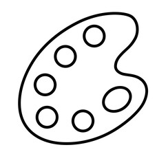 Cute color palette back to school cartoon outline icon	
