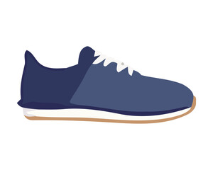 Blue sports shoe icon with shoelace design