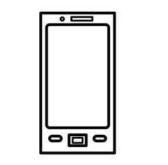 Cute smartphone mobile back to school cartoon outline icon