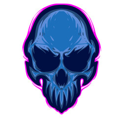 Skull head mascot logo illustration art darkness