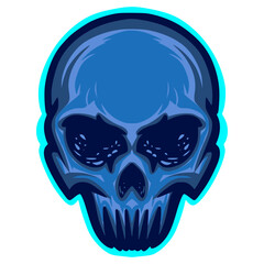 Skull head mascot logo illustration art darkness