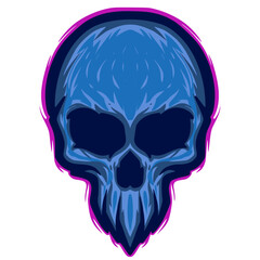 Skull head mascot logo illustration art darkness