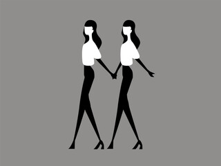 Women live style black and white minimal style for artwork