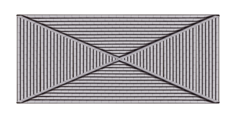 Mockup top view hip roof gray tile pattern