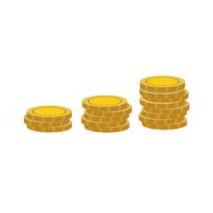 vector illustration of pile of gold coins, payment concept