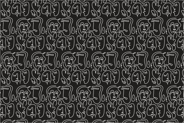 Outline Faces | Vector Pattern