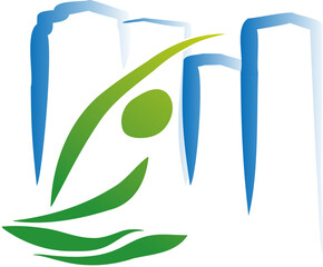 abstract yoga zen eco green logo design