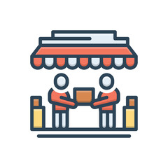 Color illustration icon for reseller
